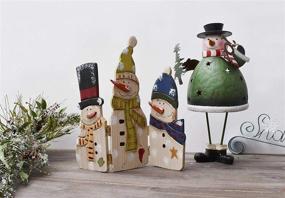 img 1 attached to 🎄 Folding Wood Antique Snowmen Screen: Charming Christmas Winter Decor - 12" H