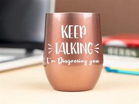 img 2 attached to 🧠 Psychology Gifts - 12oz Tumbler/ Mug for Wine, Coffee or Any Drink - Funny Gift Idea for Psychologists, Psychiatrists, Therapists, School Counselors - Glass for Women, Mental Health - Perfect for Graduation and Therapy Sessions