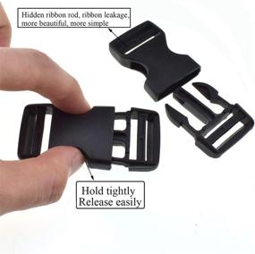 img 1 attached to 🎒 3 Pack of Heavy Duty Plastic SGH Pro Quick Side Release Buckles Clips Snaps - Dual Adjustable, No Sewing Required, 1'/25mm Wide - Ideal Replacements for Nylon Strap Backpacks, Fanny Packs, Webbing Belts, Dog Collars - Sturdy and Durable