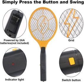 img 1 attached to 🐝 GameXcel 2 Pack Bug Zapper Electric Fly Swatter - Indoor Outdoor Pest Control Racket with 3-Layer Safety Mesh - Safe to Touch