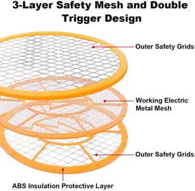 img 2 attached to 🐝 GameXcel 2 Pack Bug Zapper Electric Fly Swatter - Indoor Outdoor Pest Control Racket with 3-Layer Safety Mesh - Safe to Touch