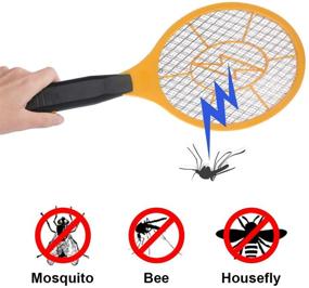 img 3 attached to 🐝 GameXcel 2 Pack Bug Zapper Electric Fly Swatter - Indoor Outdoor Pest Control Racket with 3-Layer Safety Mesh - Safe to Touch