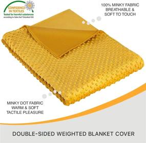 img 2 attached to 🟨 5 STARS UNITED Weighted Blanket Cover – 48”x72”, Mustard Yellow, Minky Dot & Solid Minky Fleece, Removable Duvet Cover Only for Optimal SEO