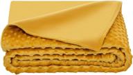 🟨 5 stars united weighted blanket cover – 48”x72”, mustard yellow, minky dot & solid minky fleece, removable duvet cover only for optimal seo logo