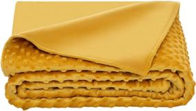 img 4 attached to 🟨 5 STARS UNITED Weighted Blanket Cover – 48”x72”, Mustard Yellow, Minky Dot & Solid Minky Fleece, Removable Duvet Cover Only for Optimal SEO
