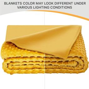 img 3 attached to 🟨 5 STARS UNITED Weighted Blanket Cover – 48”x72”, Mustard Yellow, Minky Dot & Solid Minky Fleece, Removable Duvet Cover Only for Optimal SEO