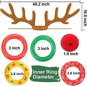 img 1 attached to 🦌 Uniqhia 2021-NEW-VERSION Inflatable Reindeer Antler Ring Toss Game: Fun Christmas Party Game with 2 Antlers & 16 Rings - US Patented