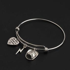 img 2 attached to 💓 WUSUANED My Heart Belongs to A Lineman: Lightning Helmet Charm Bracelet - Perfect Lineman Jewelry Gift for Mom, Wife, Girlfriend