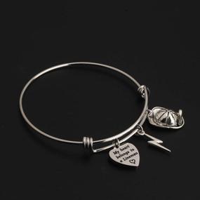img 1 attached to 💓 WUSUANED My Heart Belongs to A Lineman: Lightning Helmet Charm Bracelet - Perfect Lineman Jewelry Gift for Mom, Wife, Girlfriend