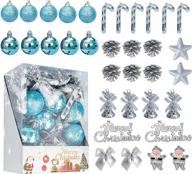 🎄 32-pack small shatterproof blue christmas balls ornaments - 1.57" in size - ideal for christmas tree decorations, holiday wedding, party decoration - blue & silver color scheme logo