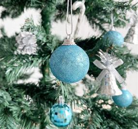 img 1 attached to 🎄 32-Pack Small Shatterproof Blue Christmas Balls Ornaments - 1.57" in Size - Ideal for Christmas Tree Decorations, Holiday Wedding, Party Decoration - Blue & Silver Color Scheme