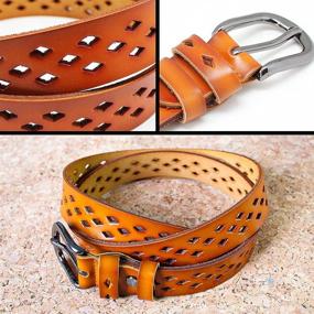 img 1 attached to 👗 Fashionable Leather Cowhide Women's Apparel Accessories Belts by Boshiho