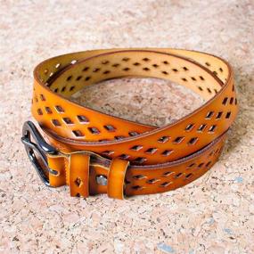 img 3 attached to 👗 Fashionable Leather Cowhide Women's Apparel Accessories Belts by Boshiho