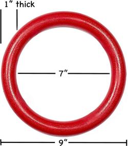 img 3 attached to 🔴 Large Red AP Plus Ninja Warrior Rings - Set of 2, Traverse Gymnastics Climbing for Obstacle Courses and Slack Lines, Outdoor Playground Equipment Accessories for Training