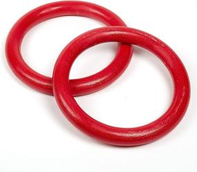 img 4 attached to 🔴 Large Red AP Plus Ninja Warrior Rings - Set of 2, Traverse Gymnastics Climbing for Obstacle Courses and Slack Lines, Outdoor Playground Equipment Accessories for Training