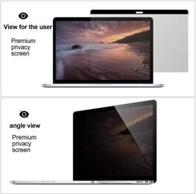 img 2 attached to Aiscpro Магнитный защитный экран-приватизационная пленка для MacBook Pro 15 дюймов 2016-2018 годов: анти-шпионская с противосветовой пленкой, совместимость с моделями A1707/A1990.