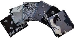 img 4 attached to 6-Piece Pack of Assorted Paisley Bandanas - AIMHANKY Men's Accessory Handkerchiefs