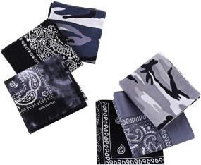 img 1 attached to 6-Piece Pack of Assorted Paisley Bandanas - AIMHANKY Men's Accessory Handkerchiefs