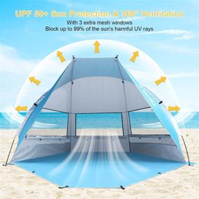 img 3 attached to G4Free Portable Beach Tent: Sun Shade Shelter with Extendable Floor for 2-3 Persons - UPF 50+ Canopy & Foldable Lightweight Design