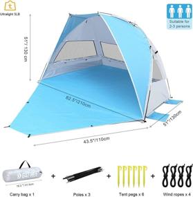 img 2 attached to G4Free Portable Beach Tent: Sun Shade Shelter with Extendable Floor for 2-3 Persons - UPF 50+ Canopy & Foldable Lightweight Design