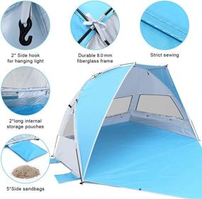 img 1 attached to G4Free Portable Beach Tent: Sun Shade Shelter with Extendable Floor for 2-3 Persons - UPF 50+ Canopy & Foldable Lightweight Design