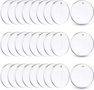 🎄 crafting essentials: 60 transparent clear round disc acrylic christmas ornament blanks with holes logo