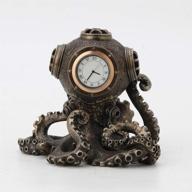 🕰️ steampunk octopus diving bell clock: veronese design 5.2 inch - men's gift cold cast bronzed resin statue logo