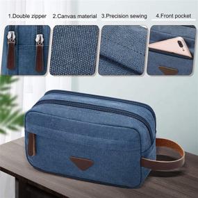 img 1 attached to Convenient Canvas Toiletry Shaving Organizer for Travel: Essential Toiletries Accessories
