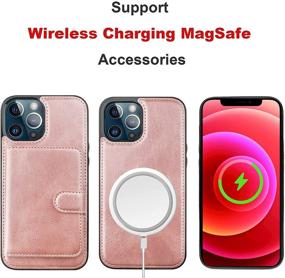 img 1 attached to Bocasal Wallet Case For IPhone 12/12 Pro Compatible With MagSafe Magnetic RFID Blocking Detachable Premium PU Leather Flip Case With Card Slots Holder Kickstand Wireless Charging 6 Cell Phones & Accessories for Cases, Holsters & Clips