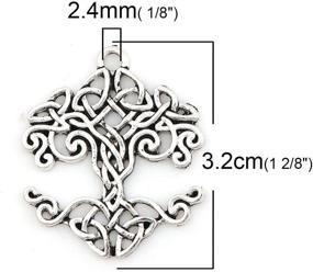 img 1 attached to 🔗 JGFinds Celtic Knot Charm Pendants: 20-Pack Antiqued Silver Tone Set - Mixed Styles, 2 of Each