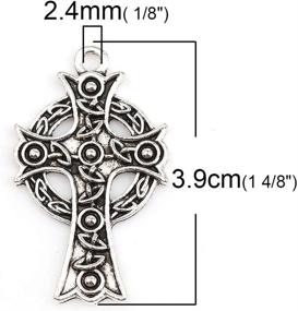 img 2 attached to 🔗 JGFinds Celtic Knot Charm Pendants: 20-Pack Antiqued Silver Tone Set - Mixed Styles, 2 of Each