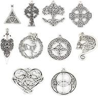 🔗 jgfinds celtic knot charm pendants: 20-pack antiqued silver tone set - mixed styles, 2 of each logo