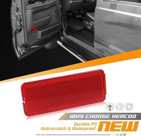 img 1 attached to 🚪 HERCOO Premium Door Reflectors Red Cover for Ford Excursion & Super Duty (Pack of 2)