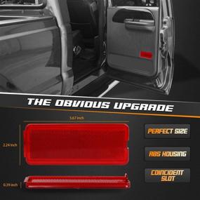 img 2 attached to 🚪 HERCOO Premium Door Reflectors Red Cover for Ford Excursion & Super Duty (Pack of 2)