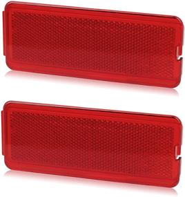 img 3 attached to 🚪 HERCOO Premium Door Reflectors Red Cover for Ford Excursion & Super Duty (Pack of 2)