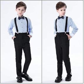 img 2 attached to 🎩 Modern Wedding Formal Attire: Graduation Boys' Clothing, Suits, Sport Coats, and Suspender Options