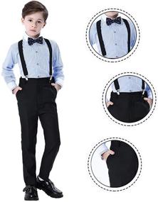 img 1 attached to 🎩 Modern Wedding Formal Attire: Graduation Boys' Clothing, Suits, Sport Coats, and Suspender Options