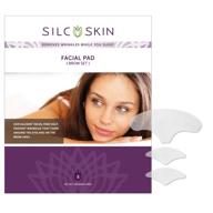 💆 silc skin facial pad brow set: wrinkle corrector & sun aging prevention, 1 brow pad & 2 eye pads - reusable self adhesive silicone logo