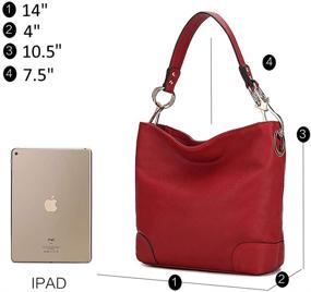 img 1 attached to Designer Hobo Purses for Women - MKF PU Leather Shoulder Handbag - Top Handle Pocketbook