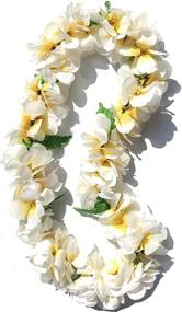 img 3 attached to LITTLE FEATHER Hawaiian Luau Plumeria Flower 🌺 Leis Necklaces - Perfect for Party Events, Christmas Decorations