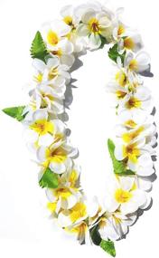 img 2 attached to LITTLE FEATHER Hawaiian Luau Plumeria Flower 🌺 Leis Necklaces - Perfect for Party Events, Christmas Decorations