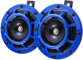 img 4 attached to MKING Car Horns: Super Loud 120DB Motorcycle & Truck 🚗 Horns, Electric Train Horn, High/Low Tone Blue Horn Replacement - 12V