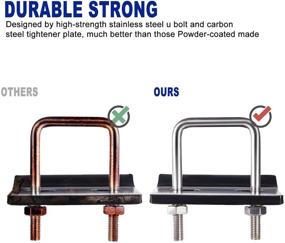 img 1 attached to 🔒 Hitch Tightener Spurtar for 1.25" and 2" Hitches - Anti Rattle Extender Wobble Stop & Quiet Lock Down U-Bolt - Heavy Duty Anti-Rust 304 Stainless Steel - Quick Easy Installation - Black