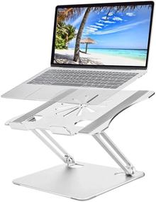 img 4 attached to 💻 Portable Laptop Stand Riser with Heat-Vent: HengLiSam Ergonomic Adjustable Laptop Holder for MacBook Air Pro, Dell, HP, Lenovo & More 10-17" Laptops (Silver)