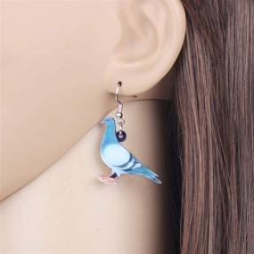 img 3 attached to 🐦 NEWEI Acrylic Pigeon Bird Earrings: Eye-catching & Stylish Parrot Dangle Jewelry for Women & Girls – Perfect Animal Charm Gift