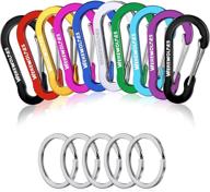 🔑 multipurpose keychain carabiner set: 10pcs 2 inch aluminum mini caribeener clip with 5 key rings логотип