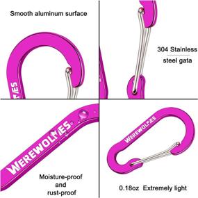 img 3 attached to 🔑 Multipurpose Keychain Carabiner Set: 10pcs 2 inch Aluminum Mini Caribeener Clip with 5 Key Rings