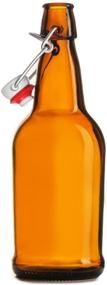 img 1 attached to Swing Top Glass Bottles - Chef's Star 16 oz Empty Beer Bottles, Flip Top with Caps - for Home Brewing Fermentation of Kombucha, Beer, Coquito - Amber, Set of 12 - Includes Brush and Funnel
