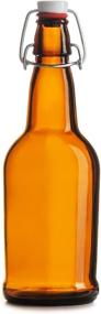 img 2 attached to Swing Top Glass Bottles - Chef's Star 16 oz Empty Beer Bottles, Flip Top with Caps - for Home Brewing Fermentation of Kombucha, Beer, Coquito - Amber, Set of 12 - Includes Brush and Funnel