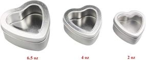 img 2 attached to 🎁 Versatile Heart Shaped Metal Tin Cans for Candle Making, Candies, and Gifts - Set of 12 with Clear Window Lids